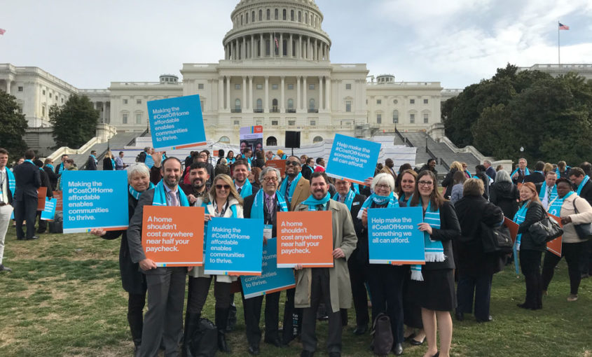 Habitat representatives stand in front of the United States Capitol